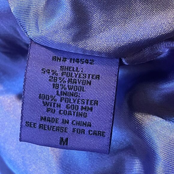 JOUJOU Black Wool Blend y2k Coat Pockets Size M Large collar jacket Jackie O - Picture 8 of 14